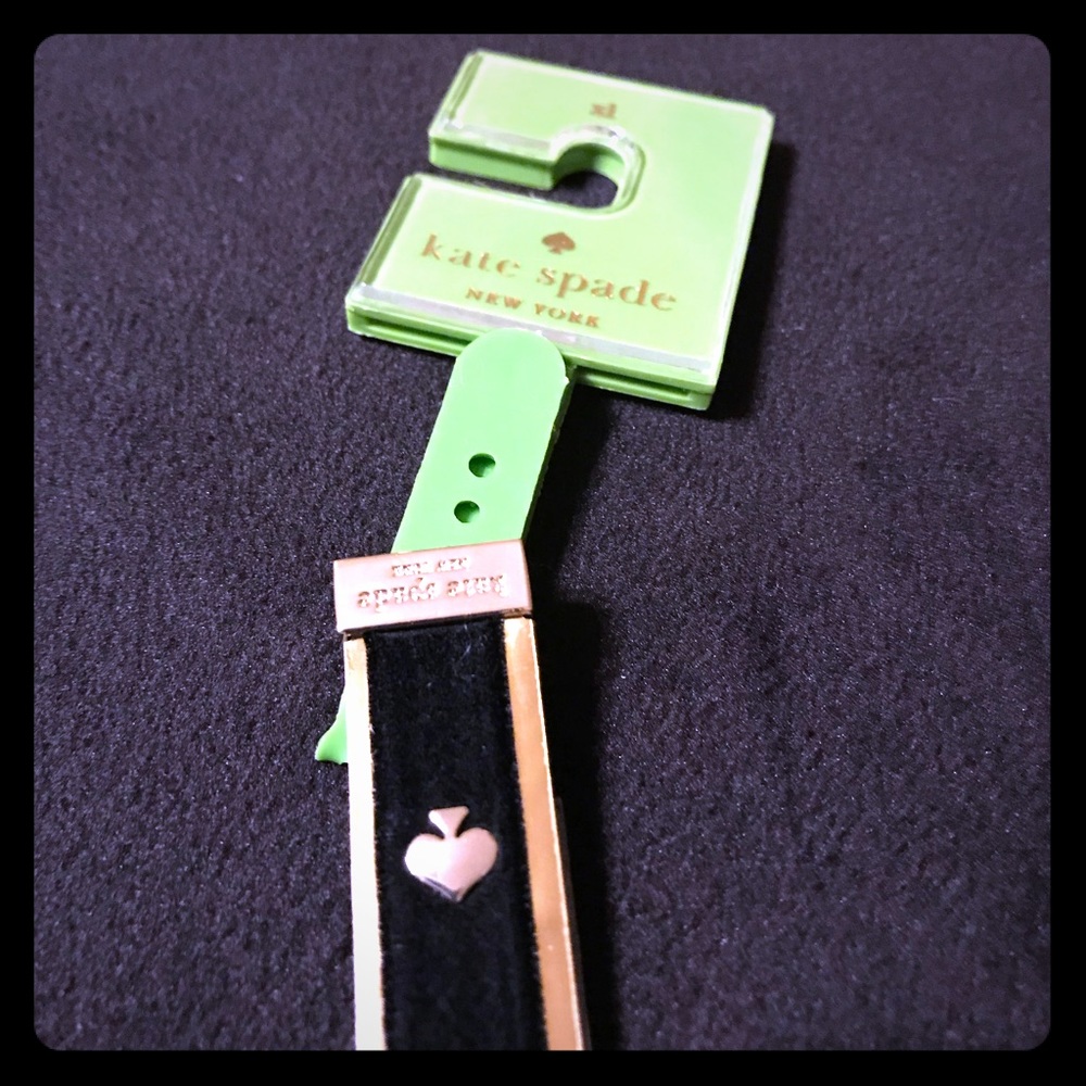 ♠️ Kate Spade Belt, Black Velvet with Gold Trim